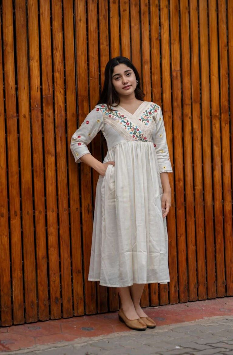 Off-White Short Anarkali